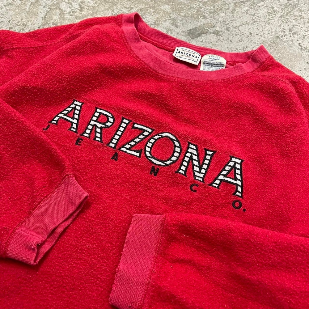Vintage 90s Arizona Jean Co Red Boxy Promo Crewneck Sweatshirt Mens Large